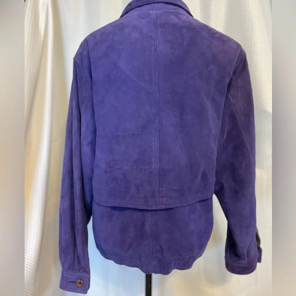 Leathers By New England Purple Suede Jacket Size Medium - Picture 3 of 9